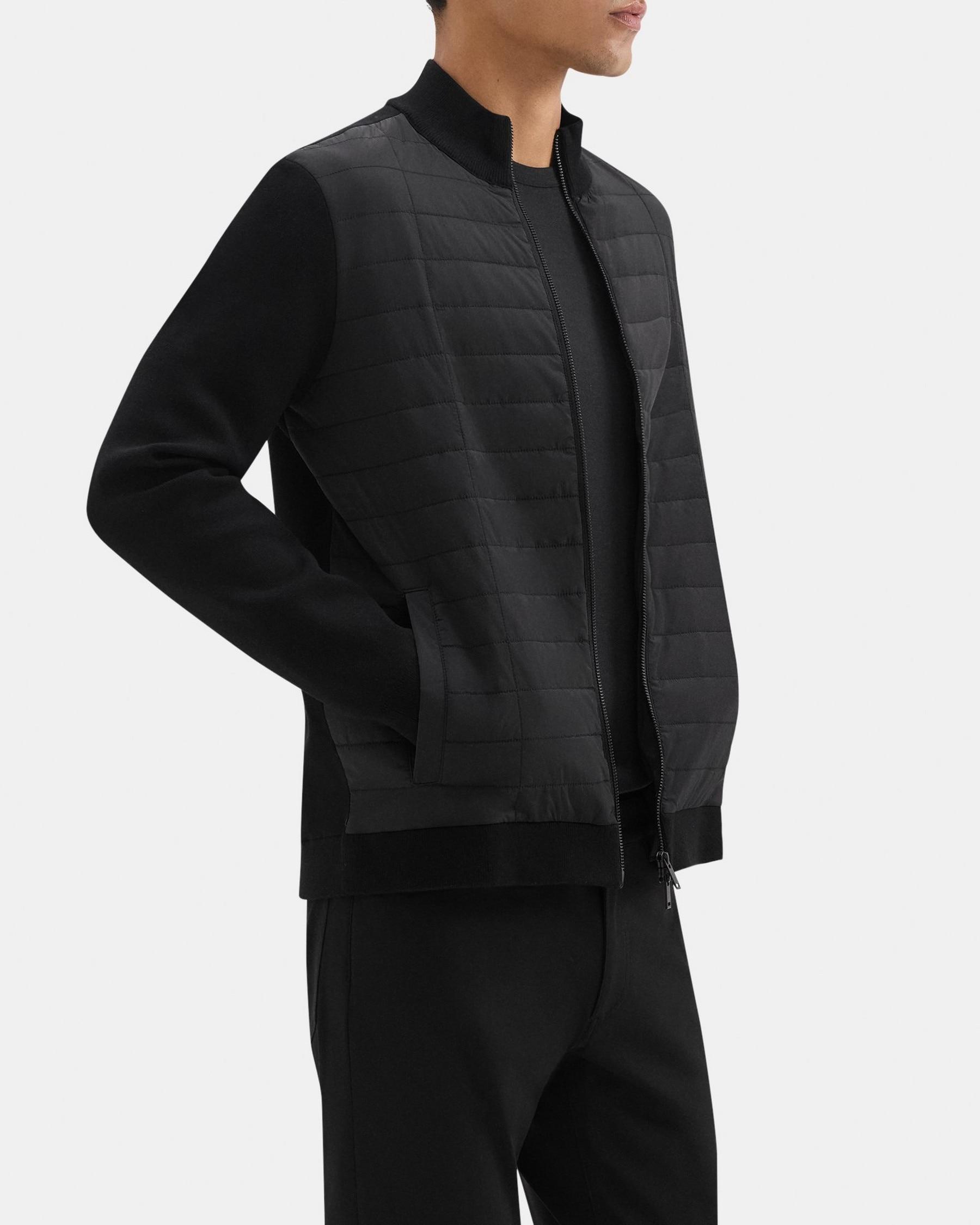 Zip Puffer Cardigan in Stretch Viscose Product Image