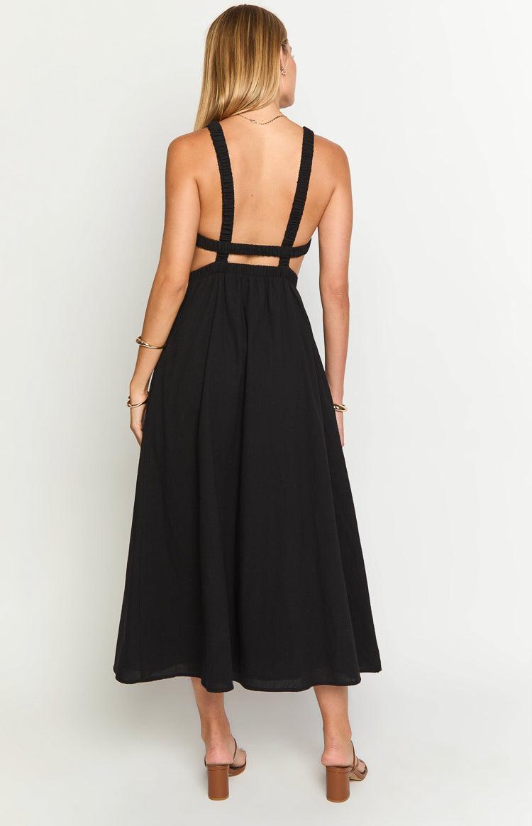 Kensie Black Backless Midi Dress Product Image