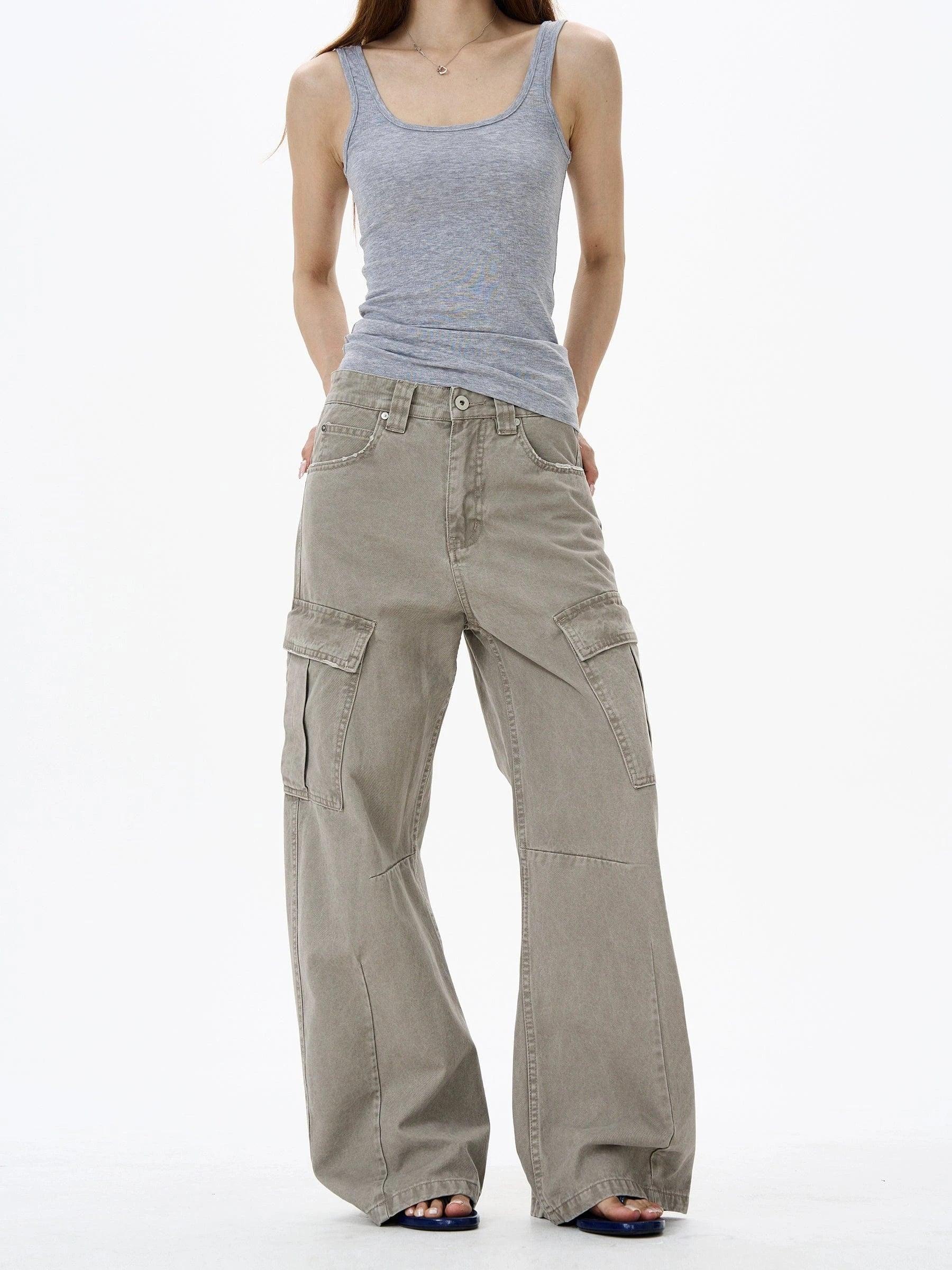 RT No. 18143 CARGO STRAIGHT PANTS Product Image