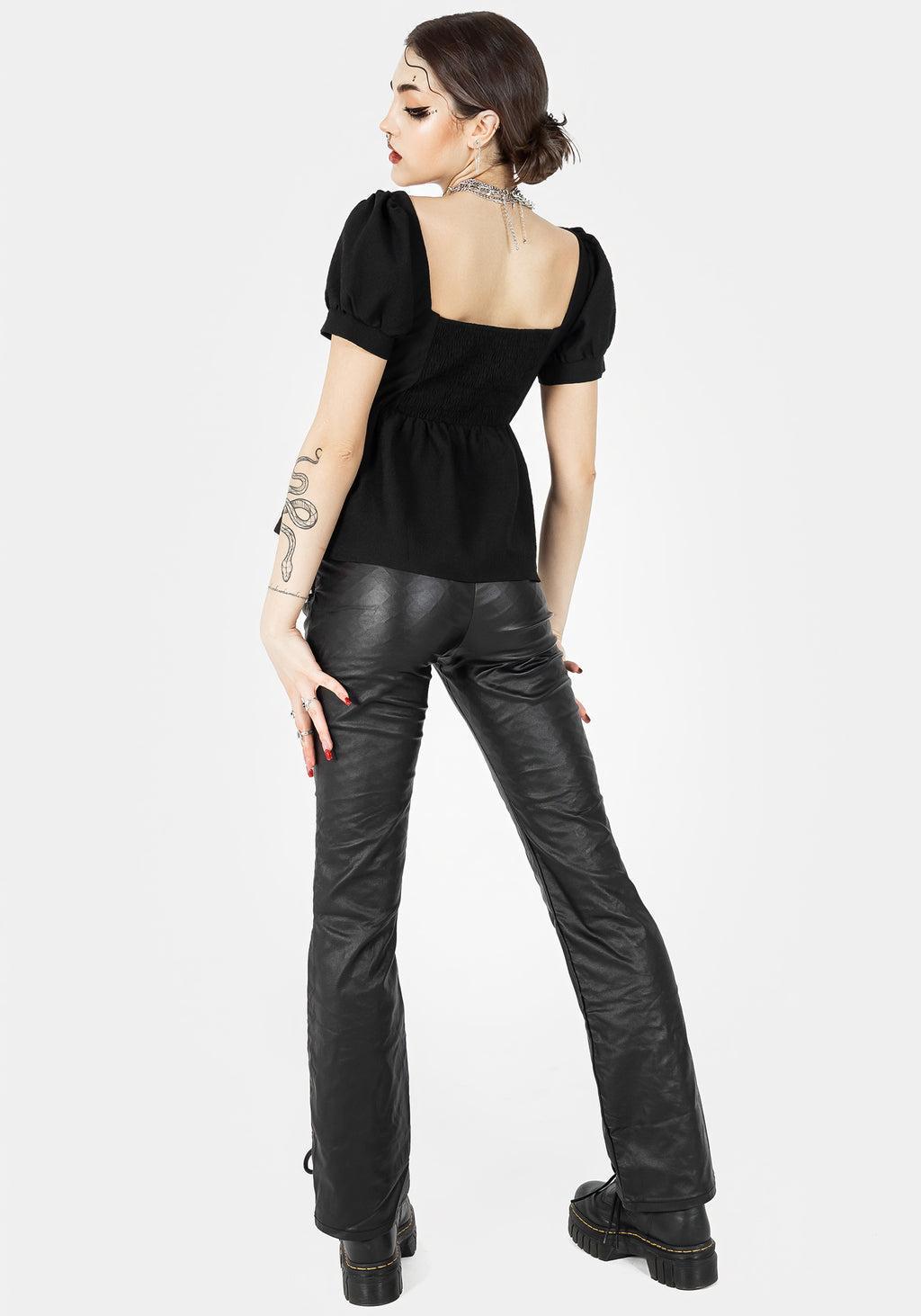 Elena Puff Sleeve Peplum Top Product Image