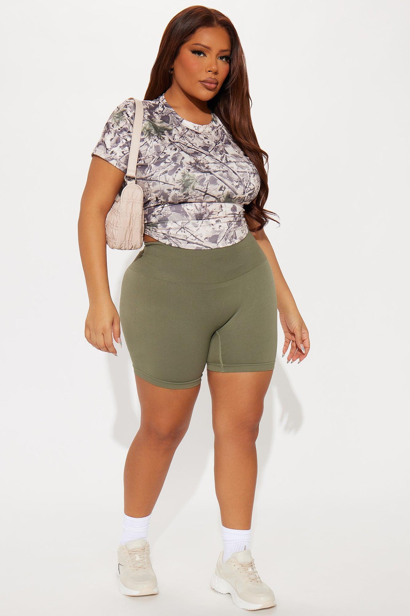 Mia Seamless Biker Short - Olive Product Image
