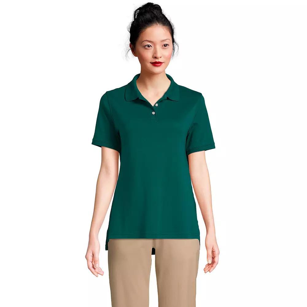 Women's Tall Lands' End School Uniform Short Sleeve Interlock Polo, Size: Small Tall, Blue Product Image