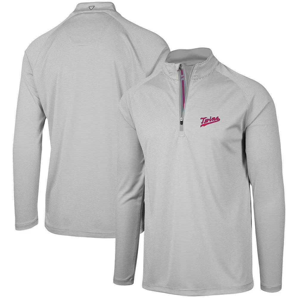 Men's Levelwear Gray Minnesota Twins Orion Historic Logo Raglan Quarter-Zip Jacket, Size: Small, Grey Product Image