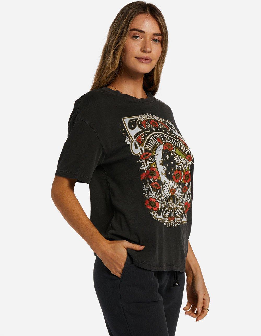 BILLABONG Midnight Blooms Womens Oversized Tee - OFF-BLACK Product Image