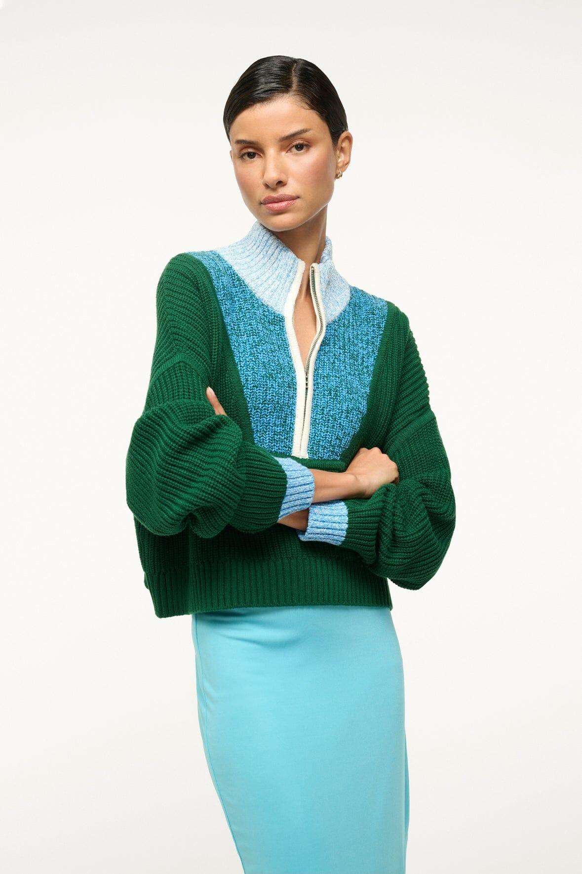 CROPPED HAMPTON SWEATER | JUNGLE SKY IVORY Product Image