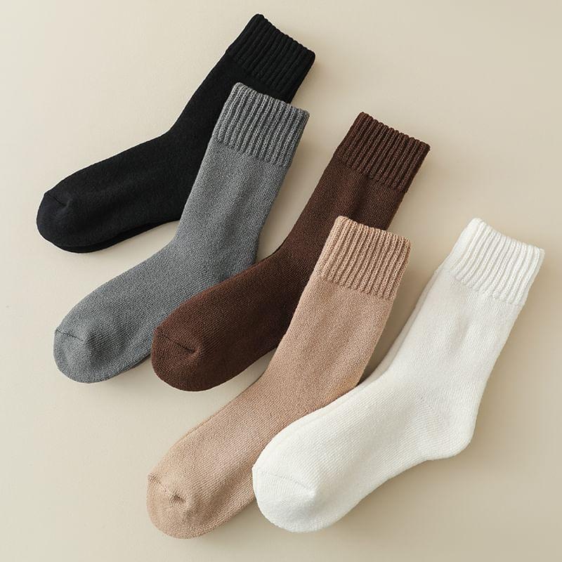 Fleece Lined Plain  Socks Set Product Image