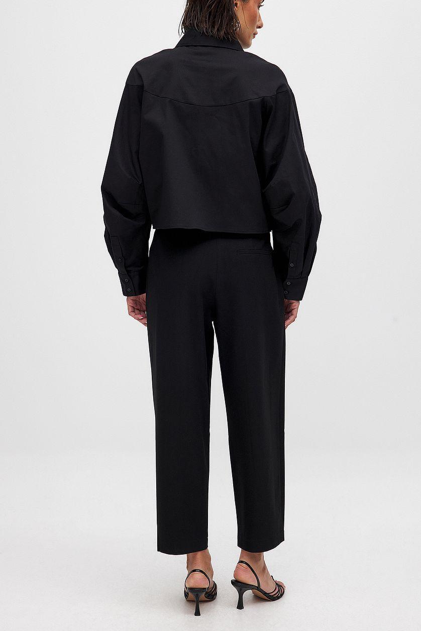 High Waist Cropped Pants Product Image