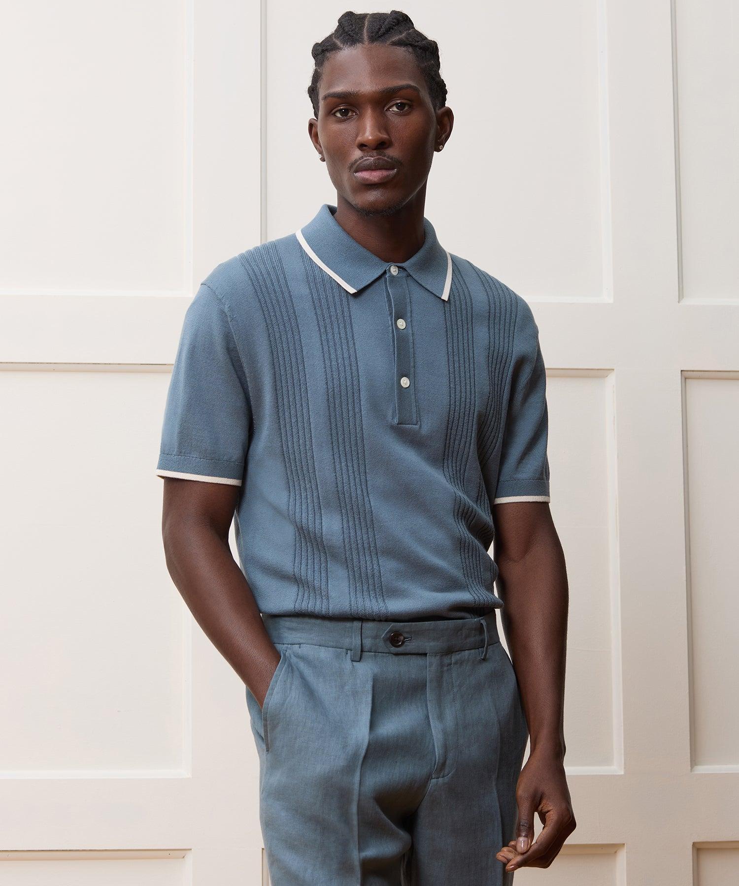 Silk-Cotton Tipped Sweater Polo Product Image