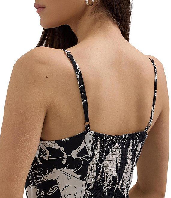 Wrangler® Retro® Western-Inspired Horses-Printed Front-Slit Long Dress Product Image