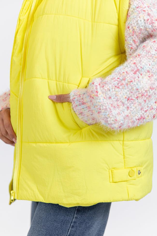 Going Upstate Yellow Oversized Puffer Vest FINAL SALE Product Image