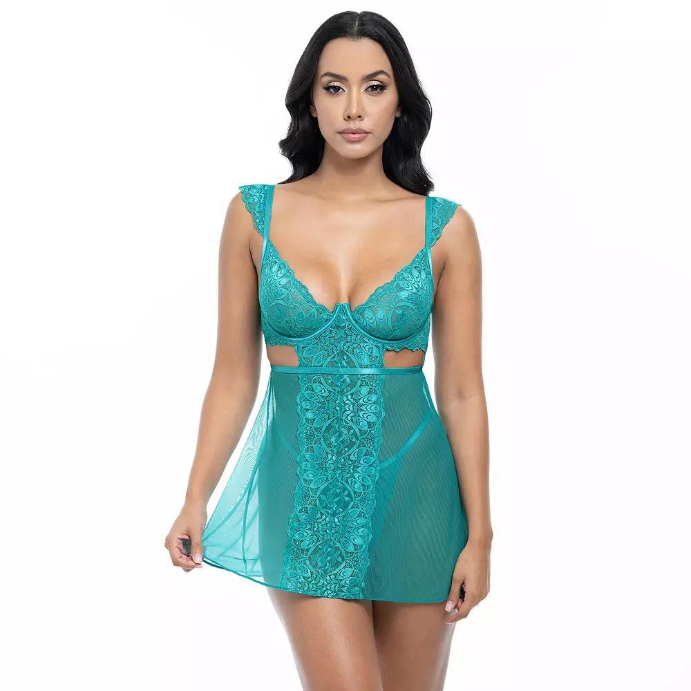 Oh La La Cheri Farah Babydoll Lingerie 75-11929, Women's, Size: Large-XL, Tropical Green Product Image