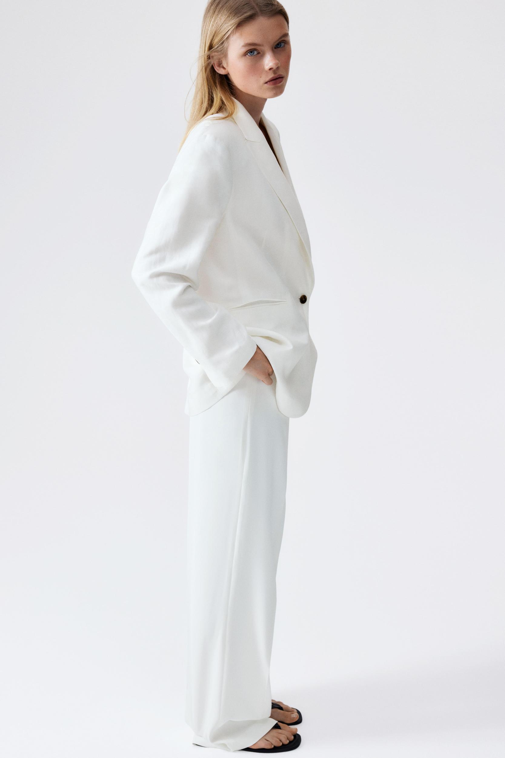 Linen-Blend Blazer Product Image