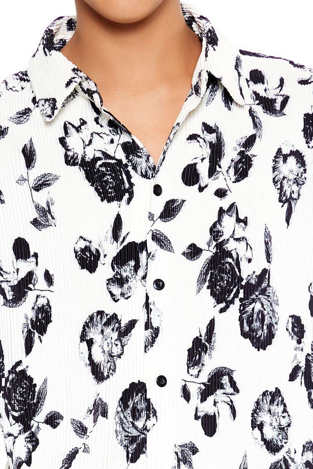 Plisse Rose Print Shirt | Forever 21 Product Image