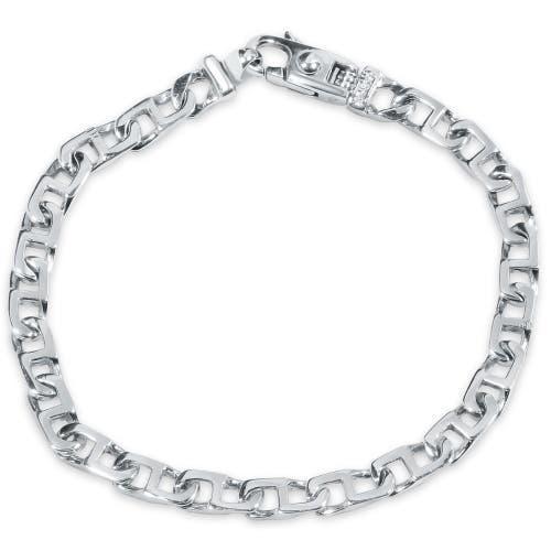 Bliss Diamond Men's Marine Link 14k Gold (16gram) or Platinum (26gram) 6mm Bracelet 8.5" at Nordstrom, Size Small Product Image