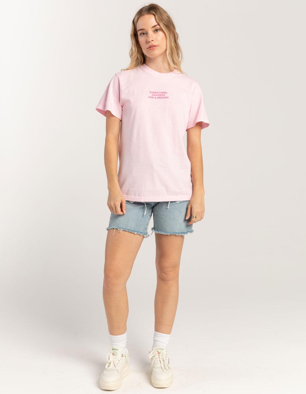 RIOT SOCIETY Happens For A Reason Womens Tee - PINK Product Image