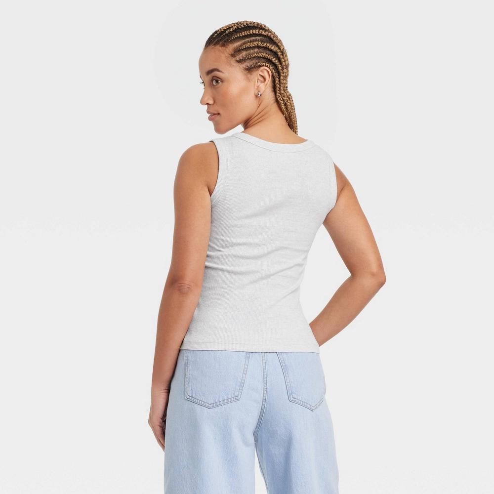 Womens Henley Tank Top - Universal Thread Heather L: Fitted Sleeveless Midweight Product Image