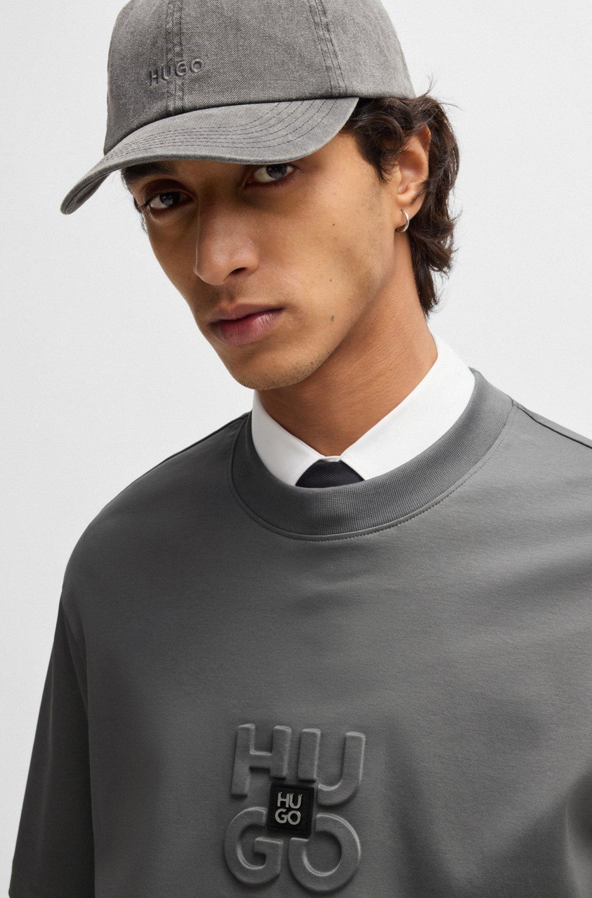 Interlock-cotton T-shirt with stacked logos Product Image