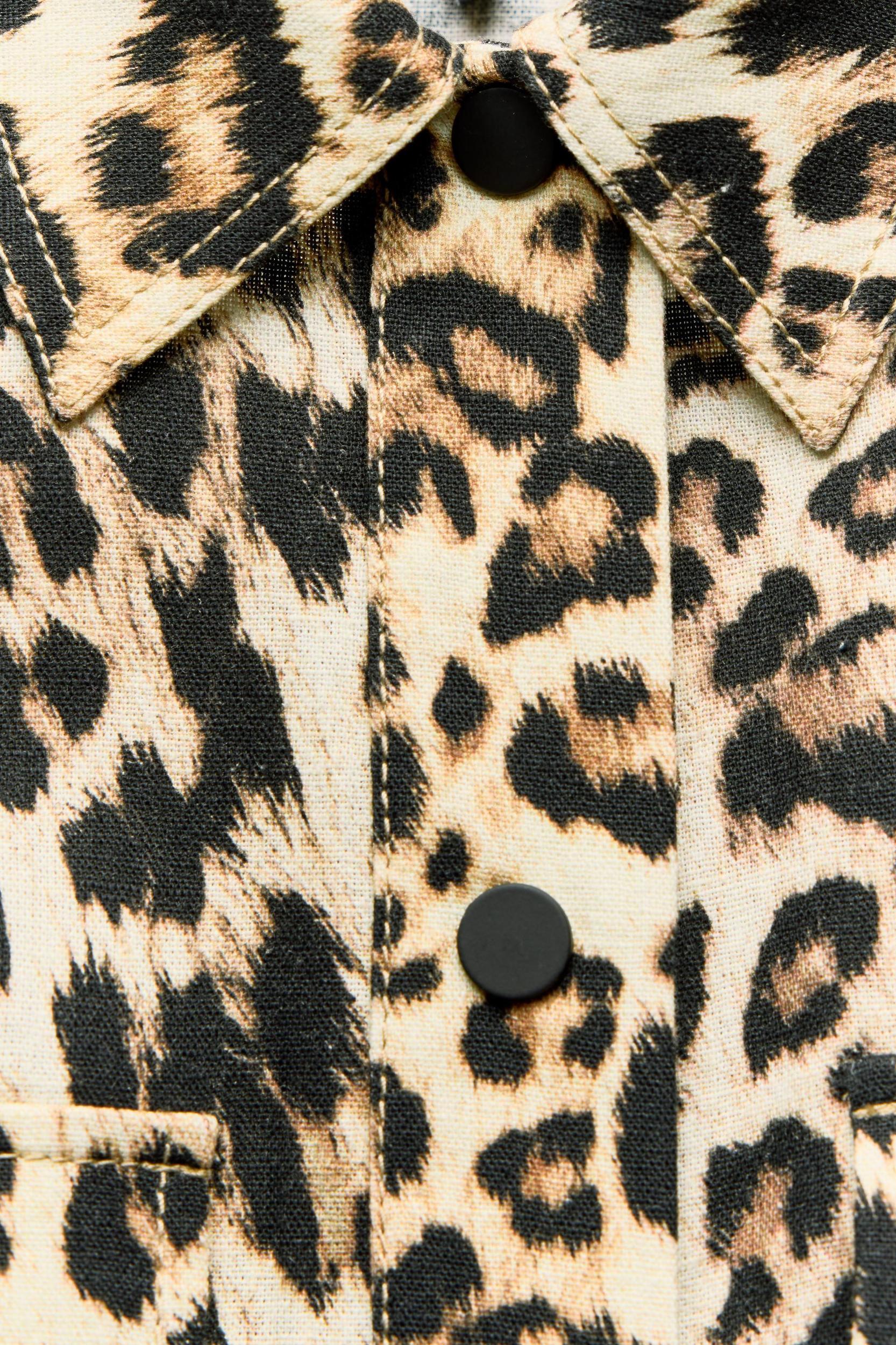ANIMAL PRINT LINEN BLEND OVERSHIRT Product Image