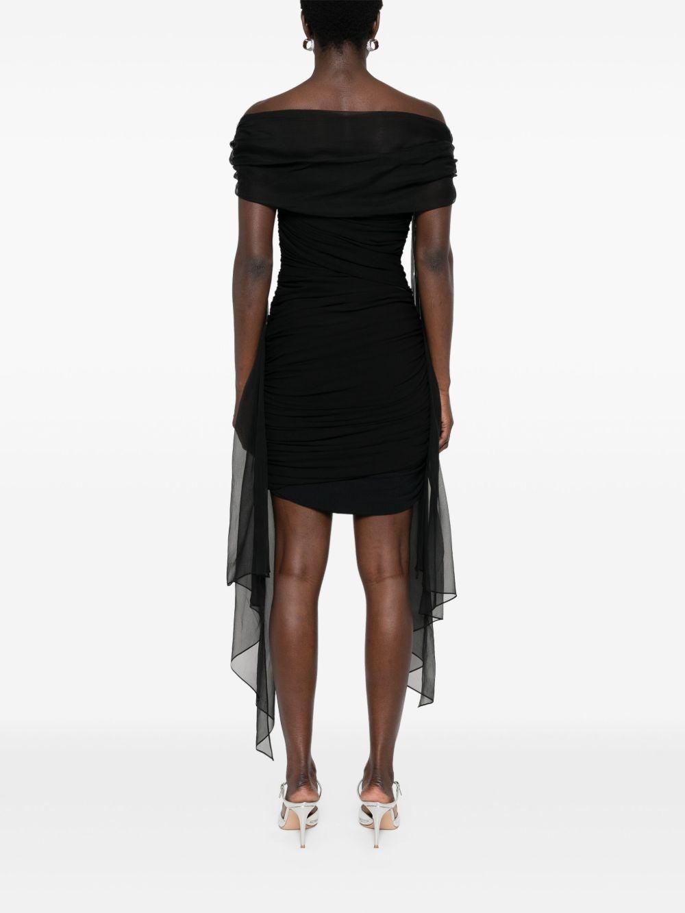 off-shoulder draped mini dress Product Image