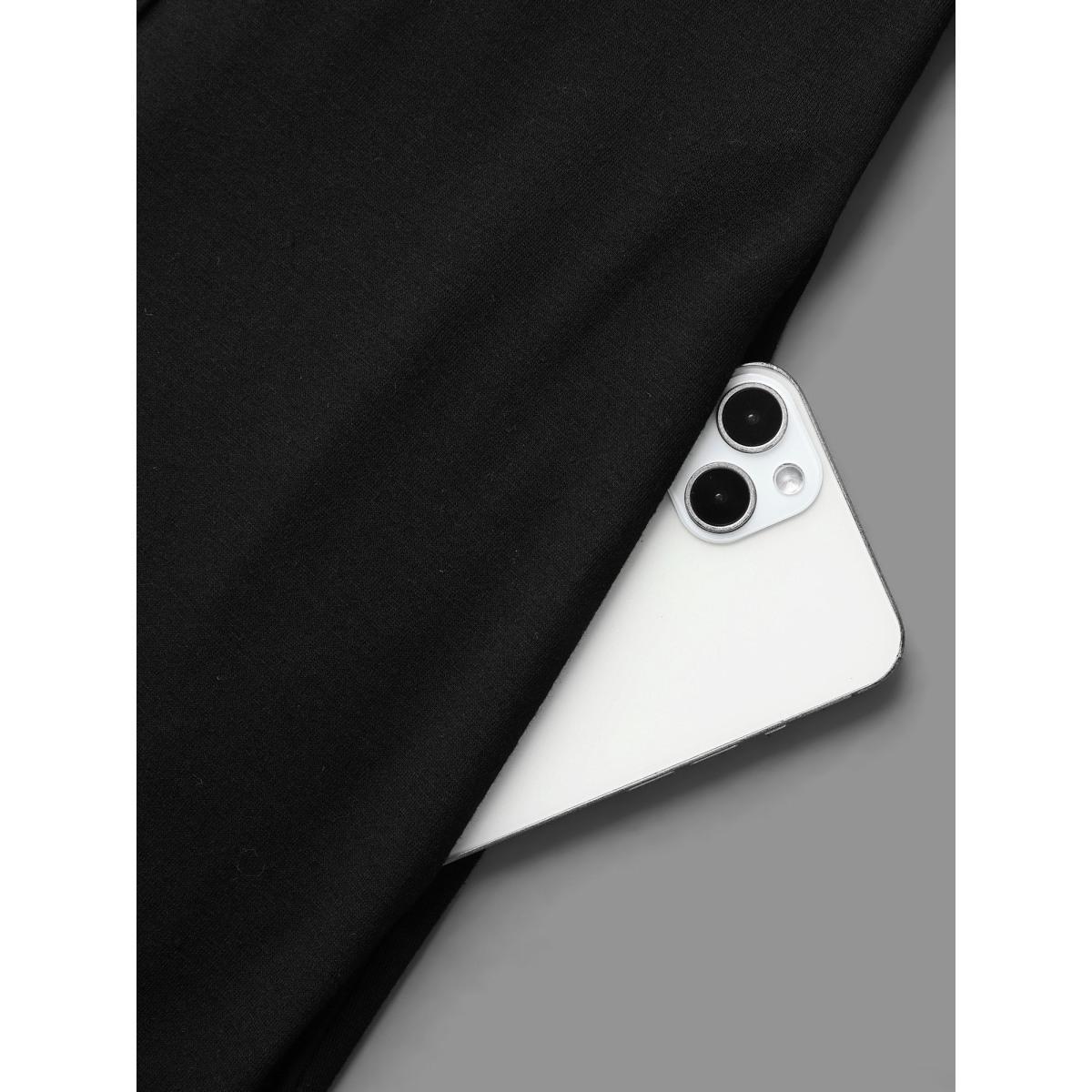 Plus Size Square Neck Color Block Button Detail Dress Black Women Elegant Gathered Knit Dresses Bloomchic 14-16/1X Product Image