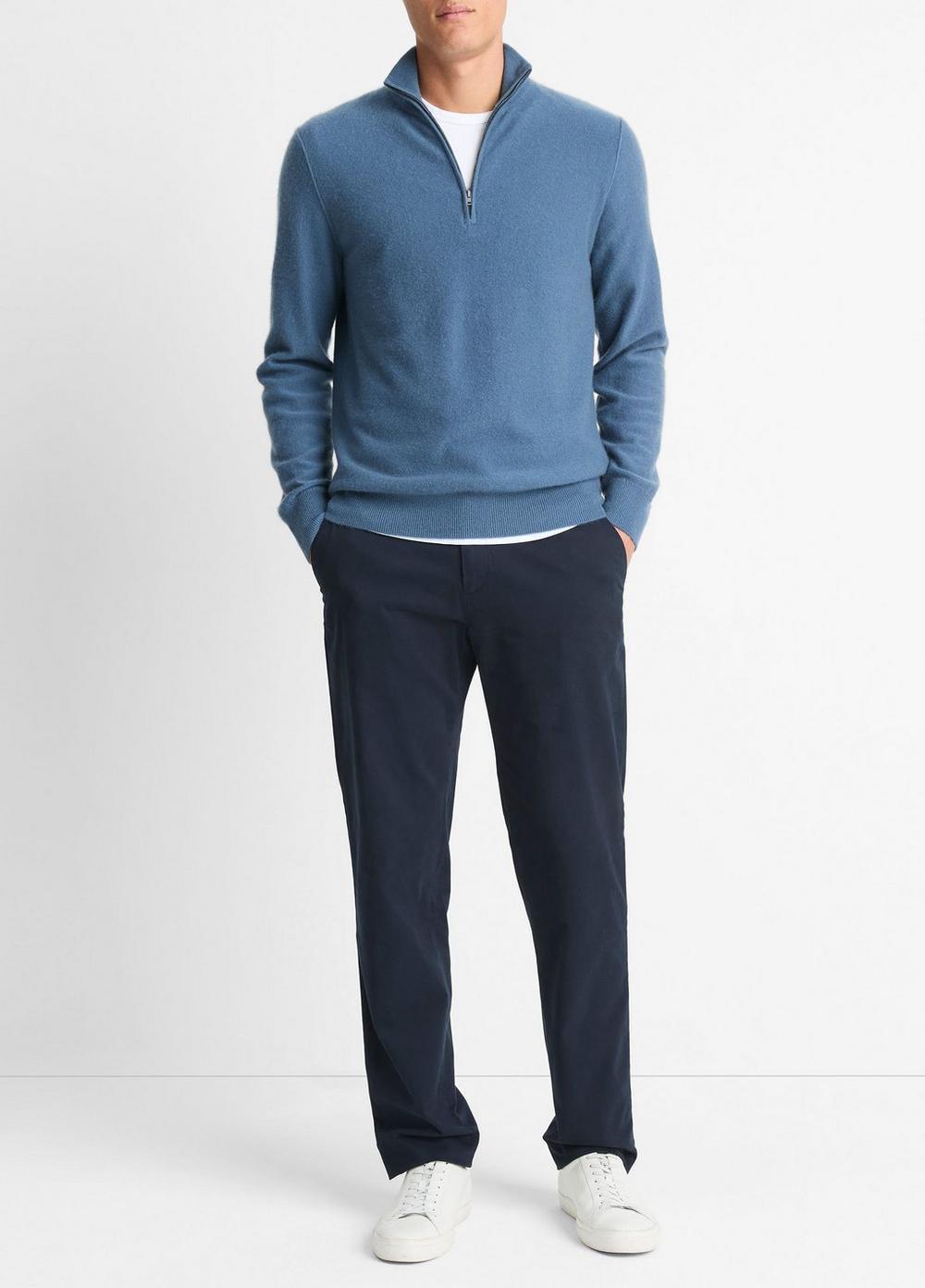 Mens Plush Cashmere Quarter-Zip Sweater, Beluga Blue, Size M Vince Product Image