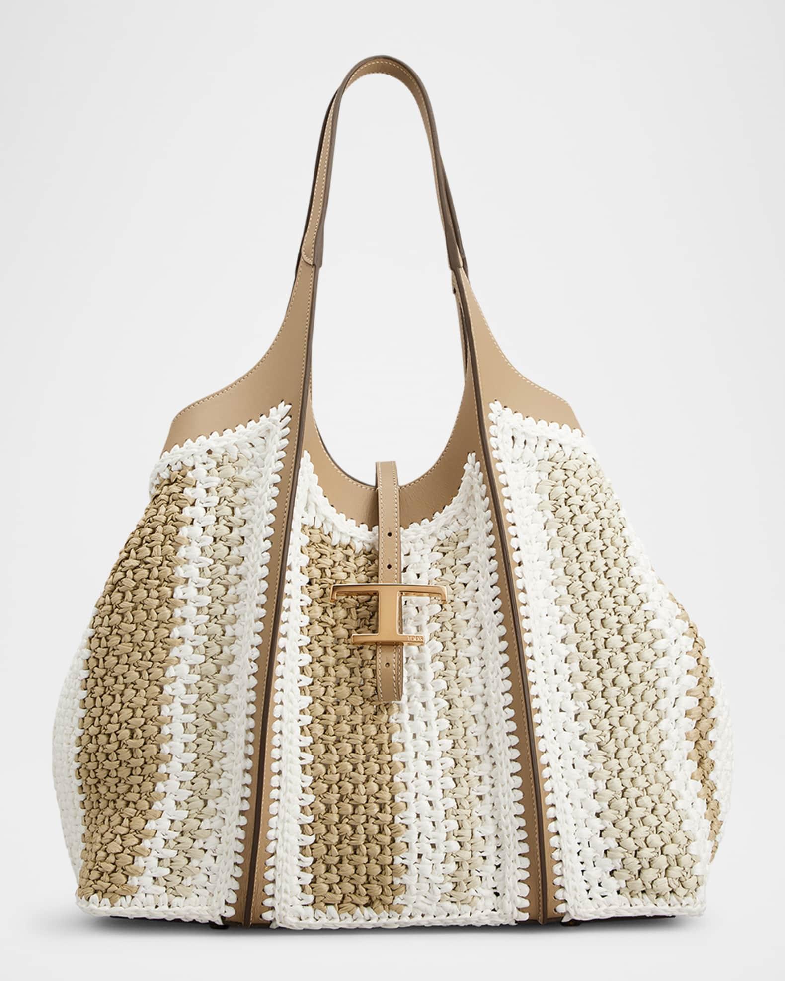 Mini Tricolor Snake-Print Leather Shopping Tote Bag Product Image