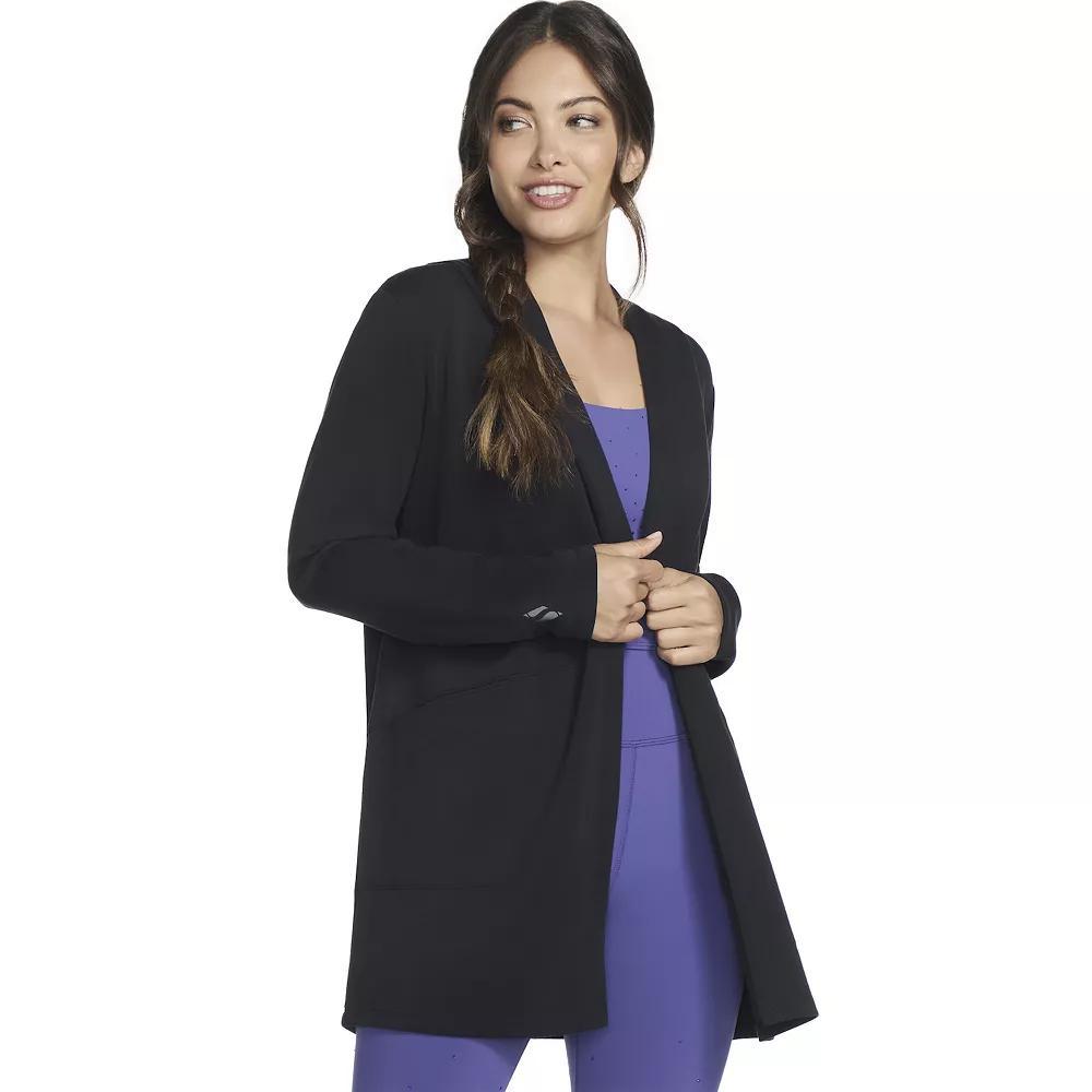 Women's Skechers® Skechluxe Elevate Restful Hooded Cardigan, Size: Medium, Bold Black Product Image
