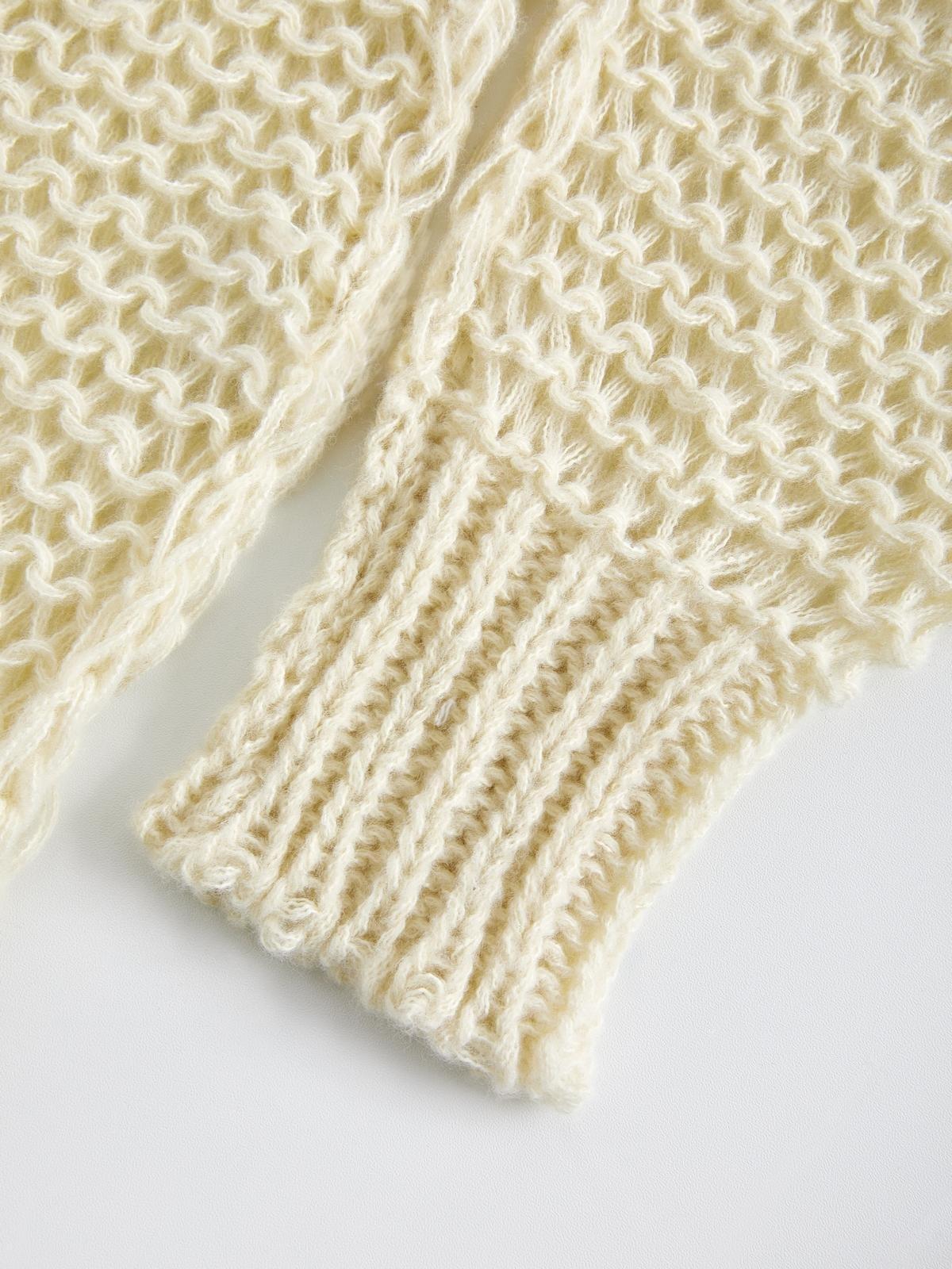 Crochet Hollow Long Sleeve Knit Top Product Image