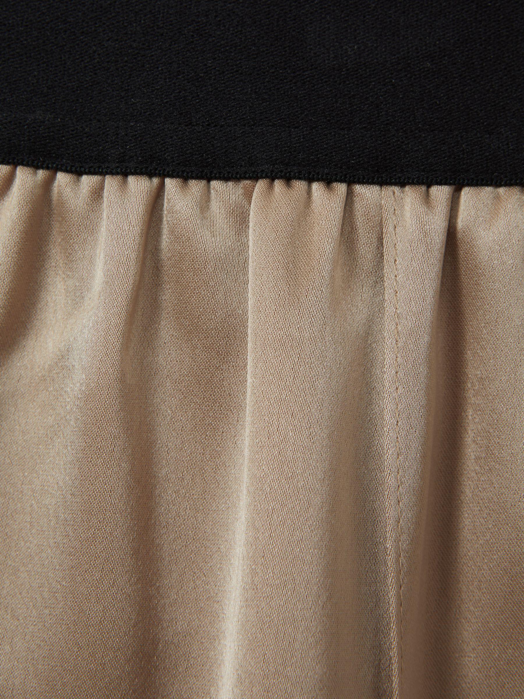 Elea Champagne Satin Elasticated Tapered Trousers Product Image