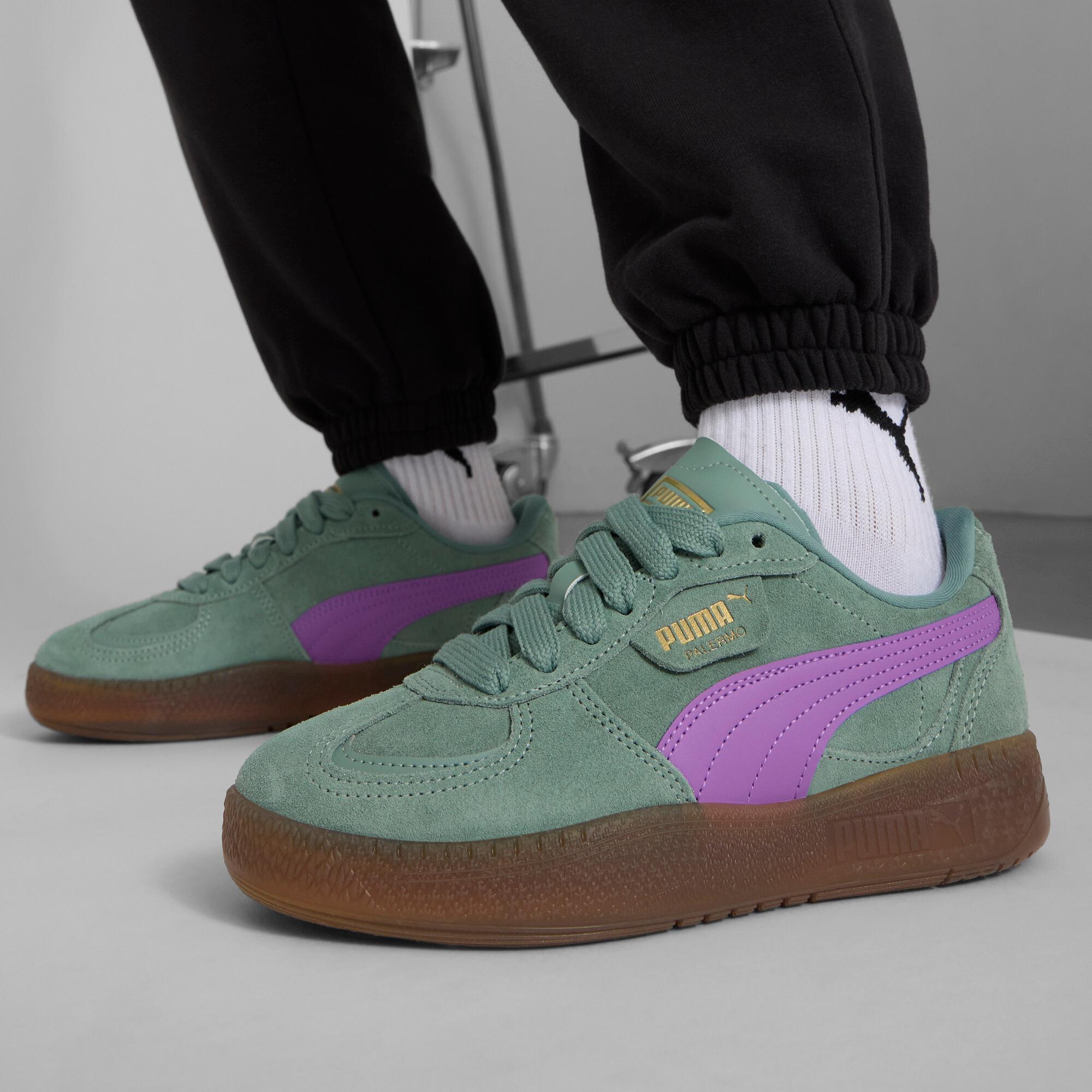 PUMA Palermo Moda Xtra Gum Sneakers Women in Green Moon/Wild Berry Product Image