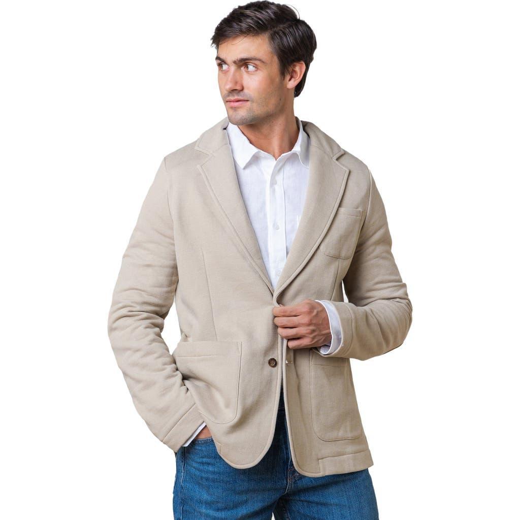 Hope & Henry Men's Fleece Blazer in Taupe Herringbone Fleece at Nordstrom, Size Small Product Image