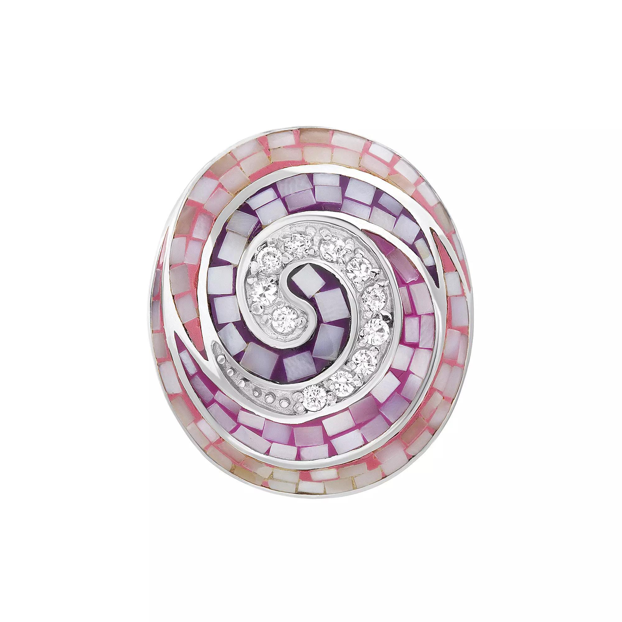 Sterling Silver Mother-of-Pearl Mosaic Ring, Women's, Size: 8 Product Image