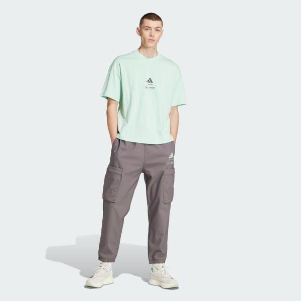 adidas MERCEDES - AMG PETRONAS FORMULA ONE TEAM PREMIUM WOVEN PANT Grey Strata L Mens Product Image