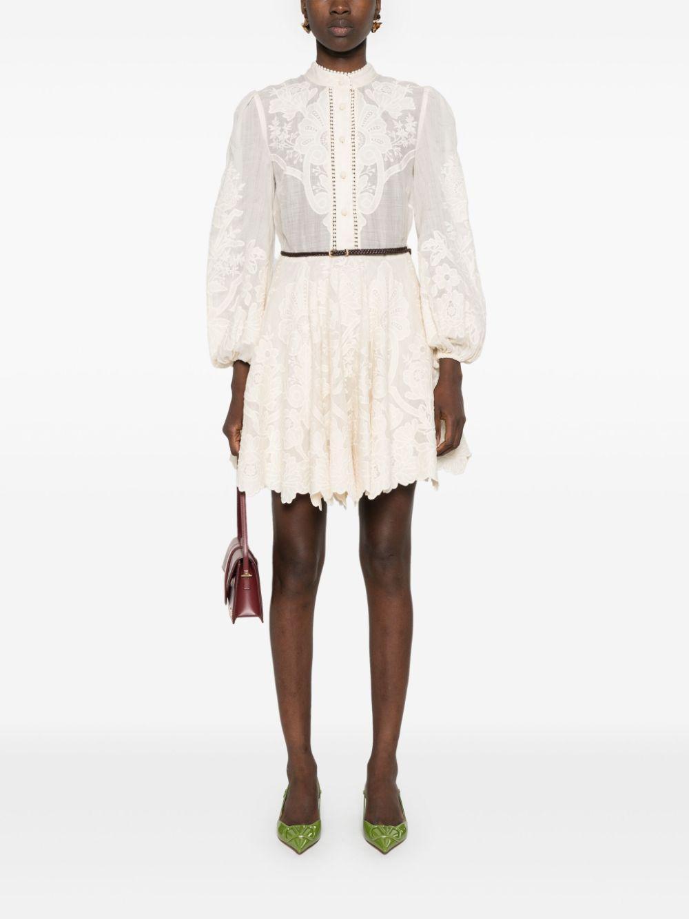 Ottie floral-embroidered mini dress Product Image