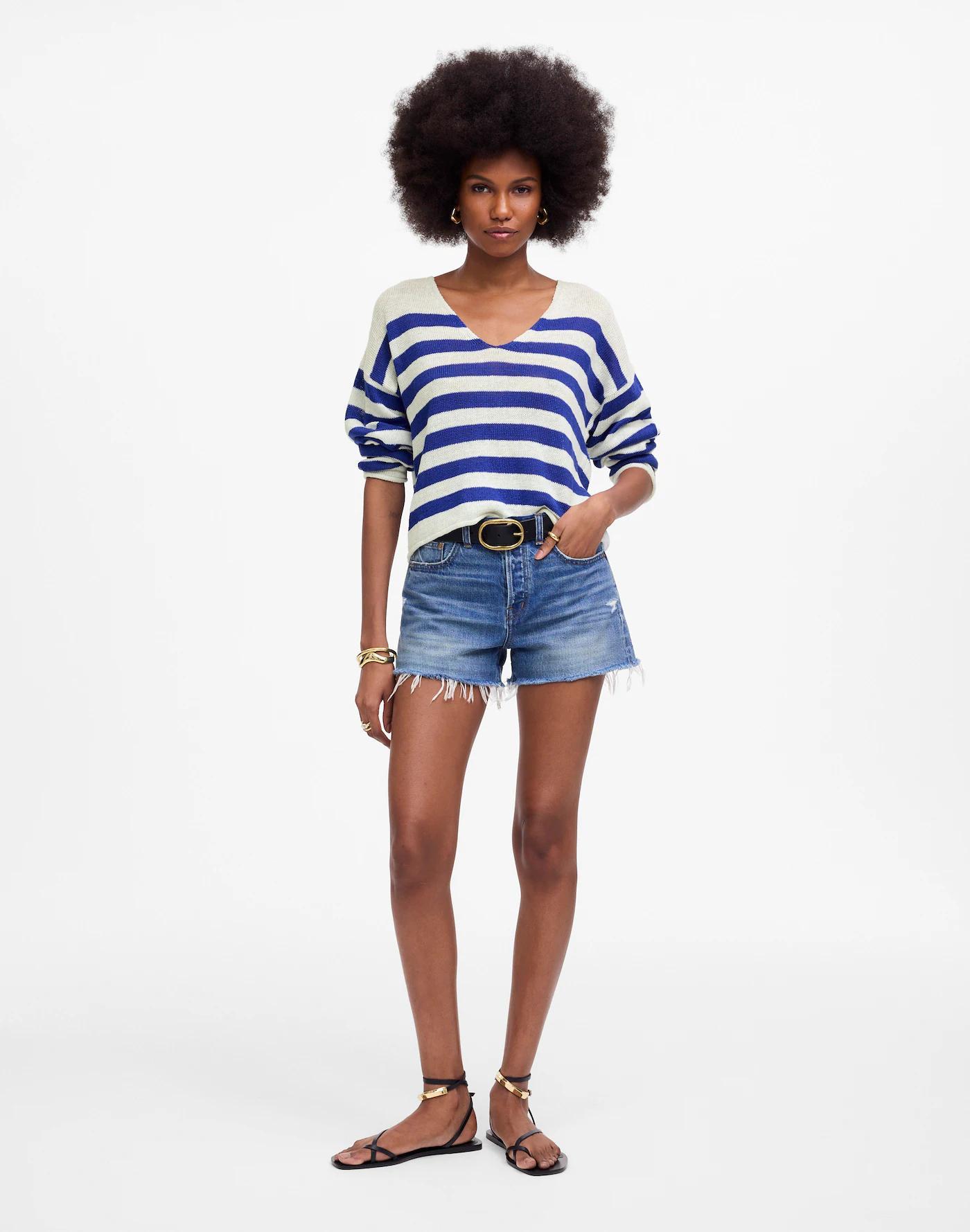 Linen V-Neck Sweater Product Image
