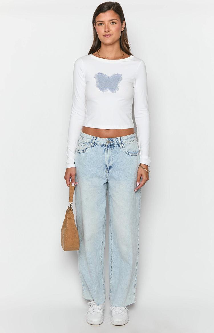 Harmonie White Long Sleeve Top Product Image
