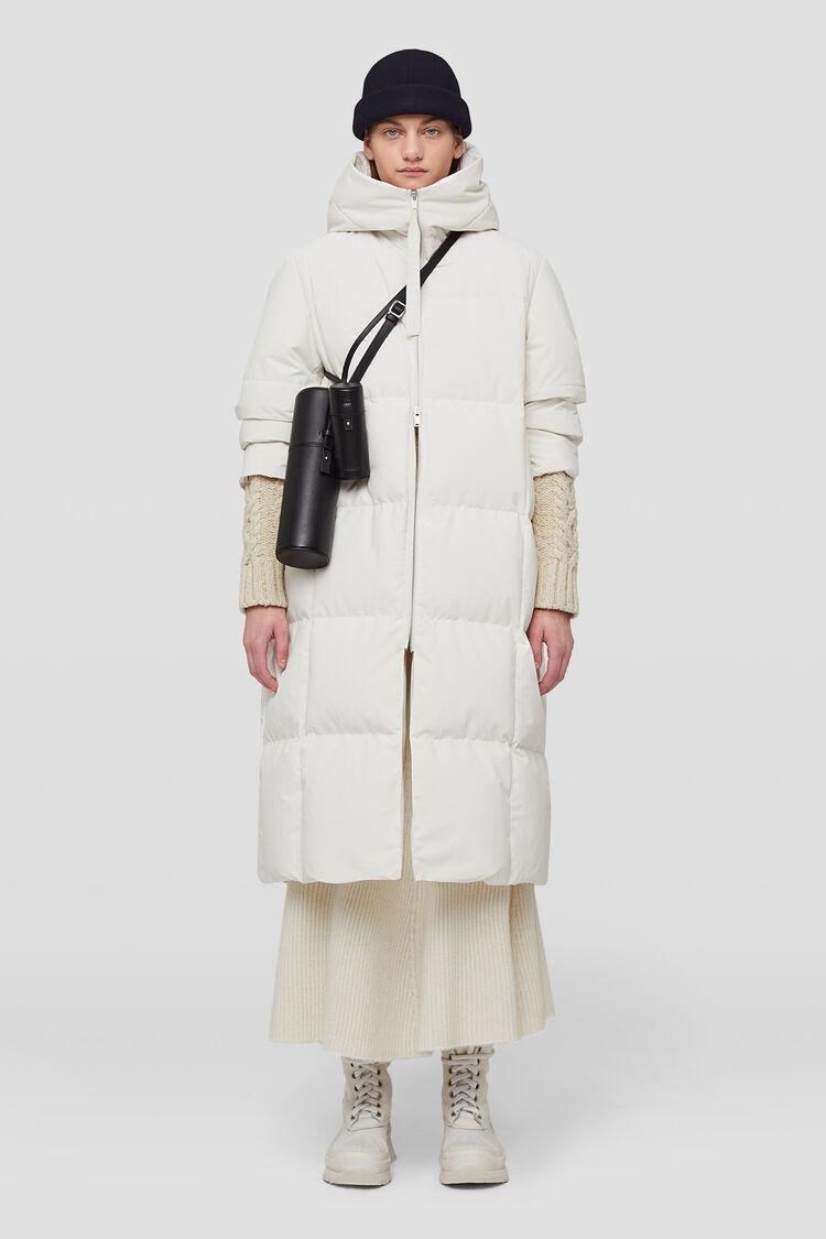 JIL SANDER Quilted Long Down Jacket In White Product Image