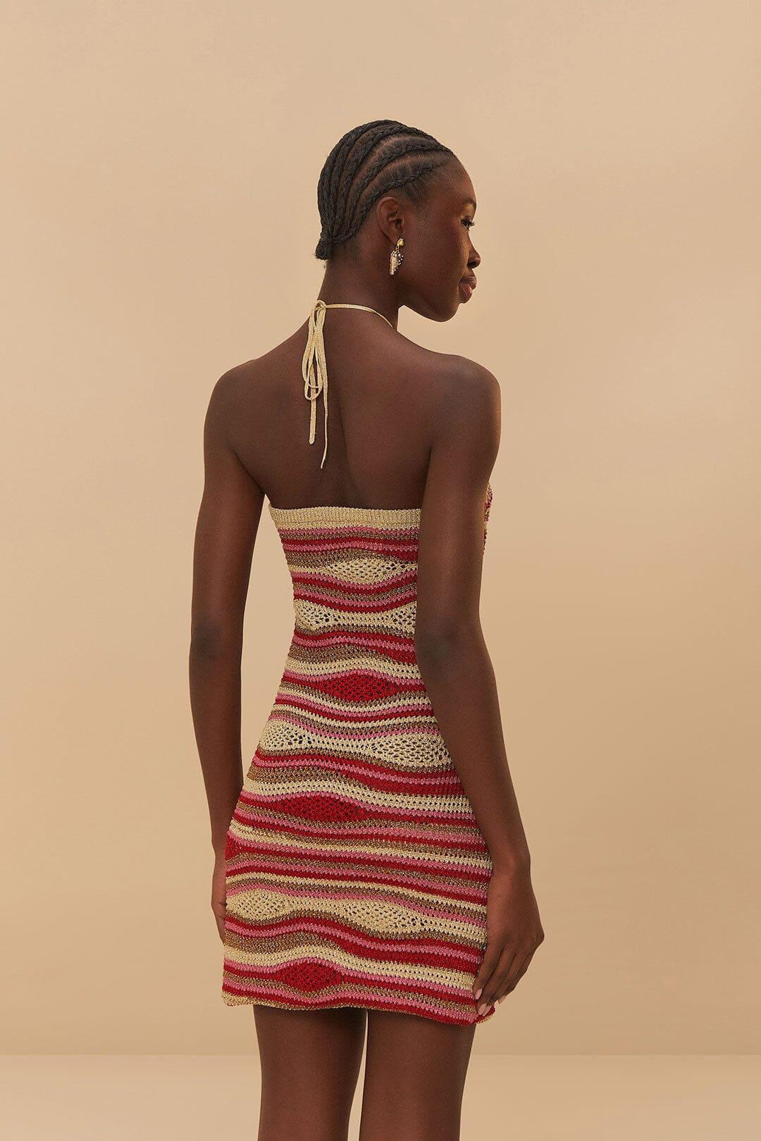 Mixed Waves Sleeveless Knit Mini Dress Product Image