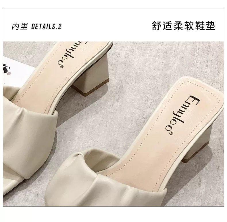Block Heel Slide Sandals Product Image