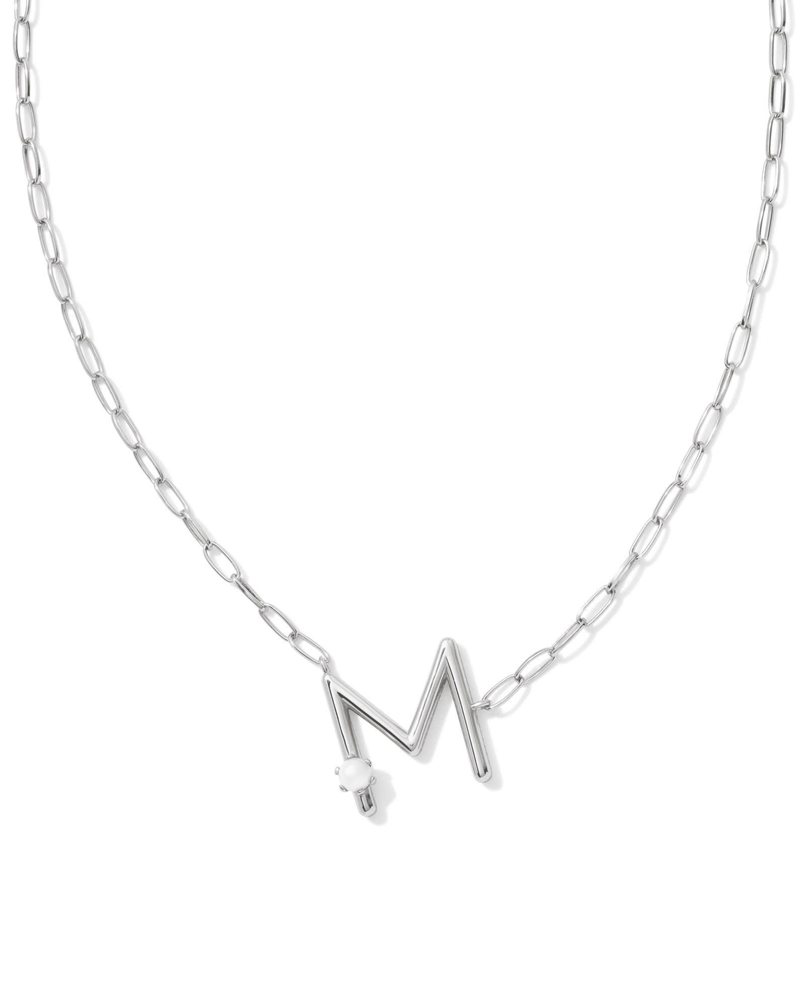 Pearl Silver Letter X Short Pendant Necklace in Freshwater Cultured Pearl Product Image