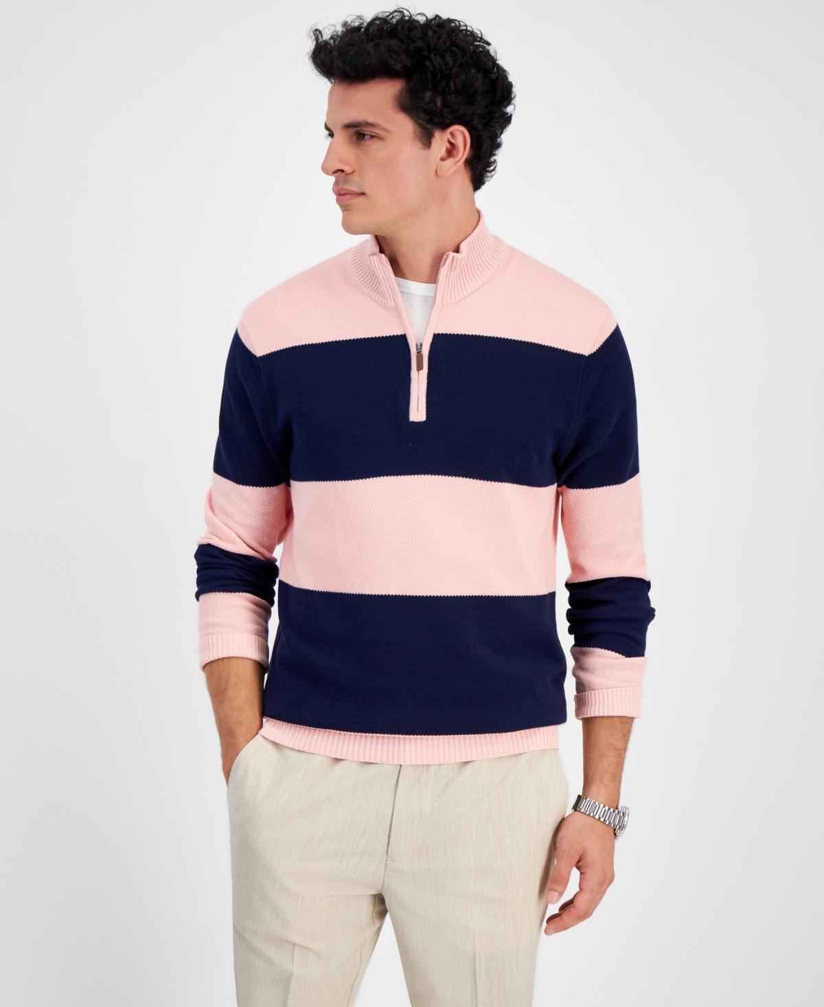 Club Room Mens Bold Stripe Quarter-Zip Sweater, Created for Macys Product Image