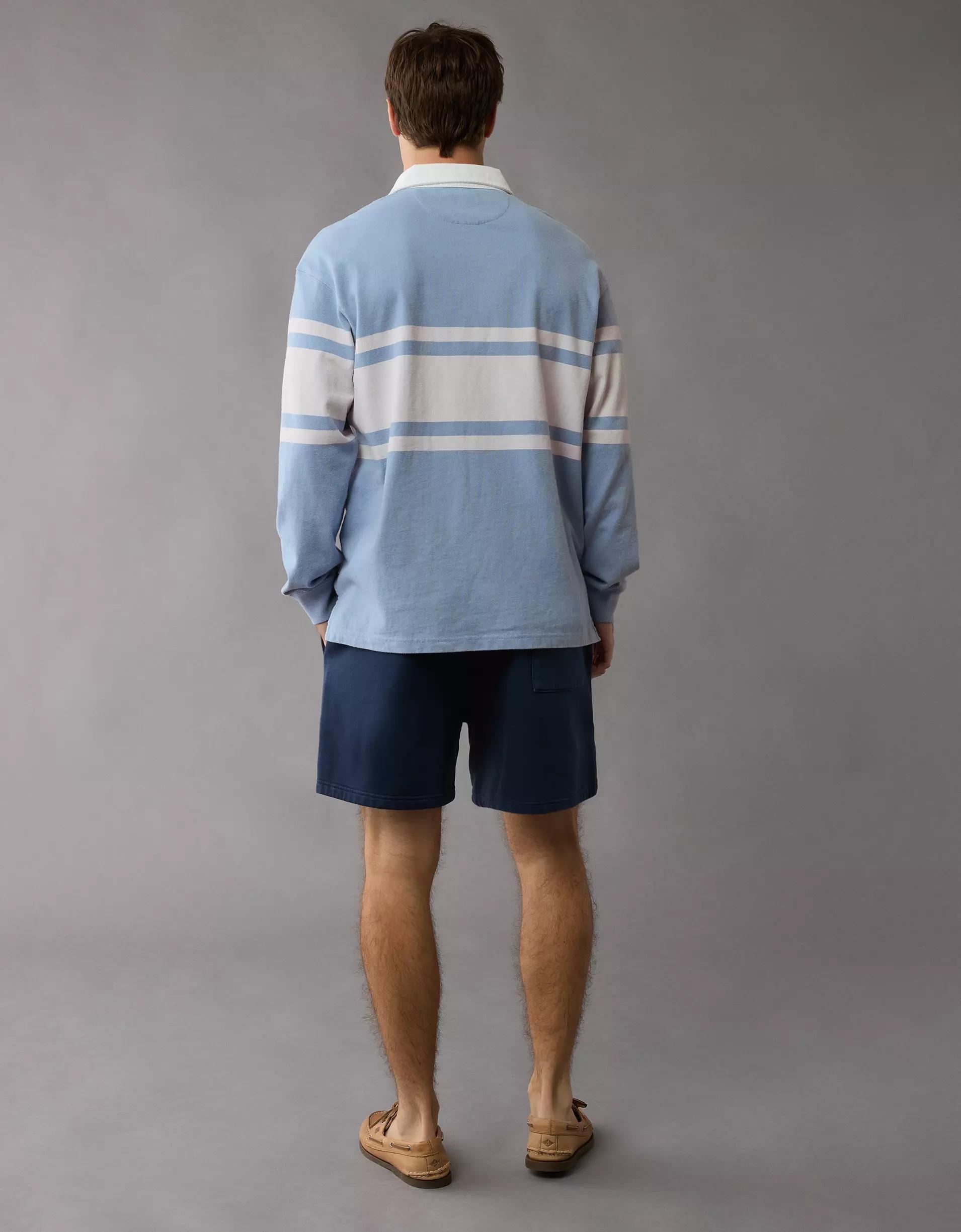 AE Long-Sleeve Rugby Polo Shirt Product Image