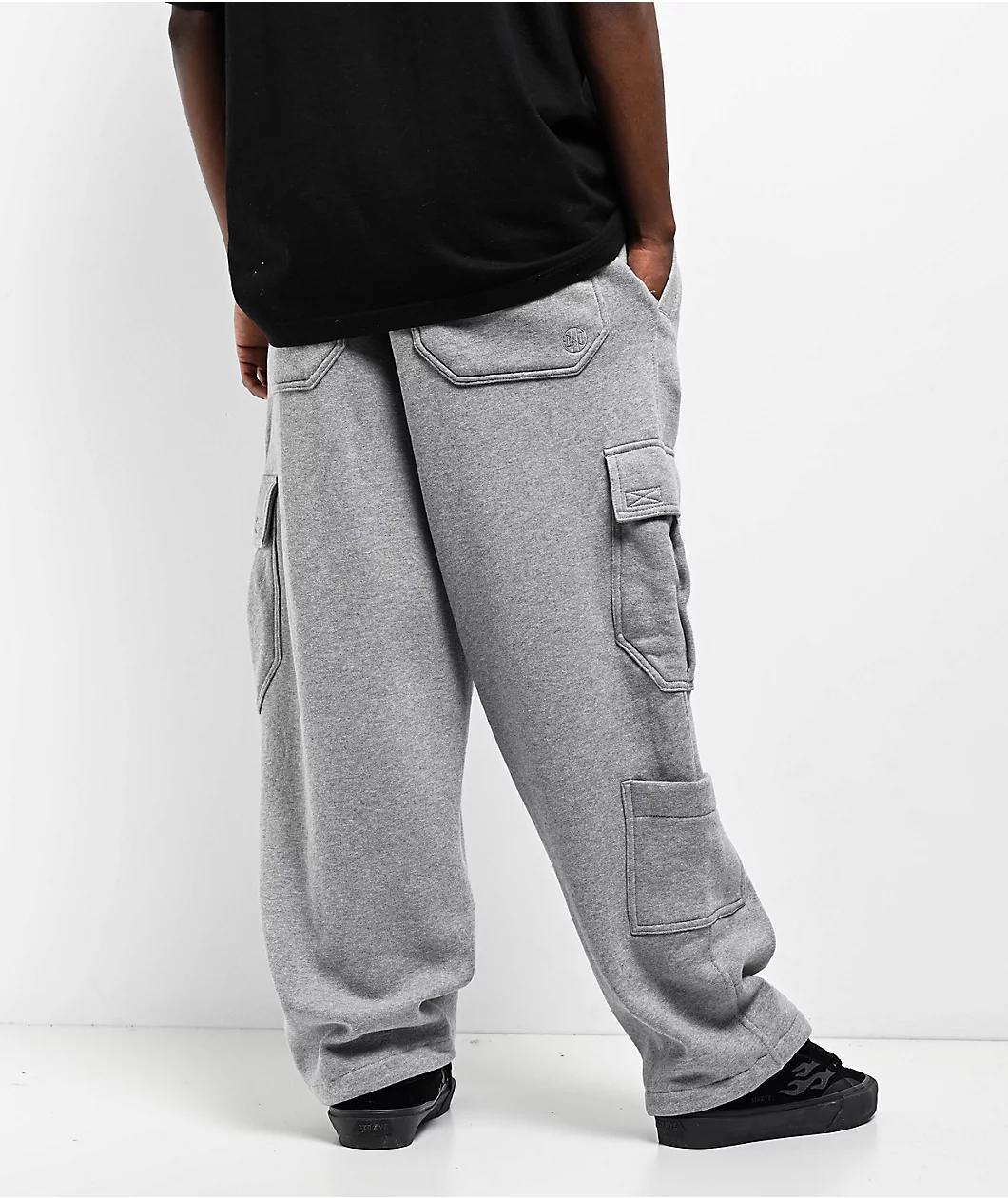 Ninth Hall Airbrushed Dragon Grey Baggy Cargo Sweatpants Product Image