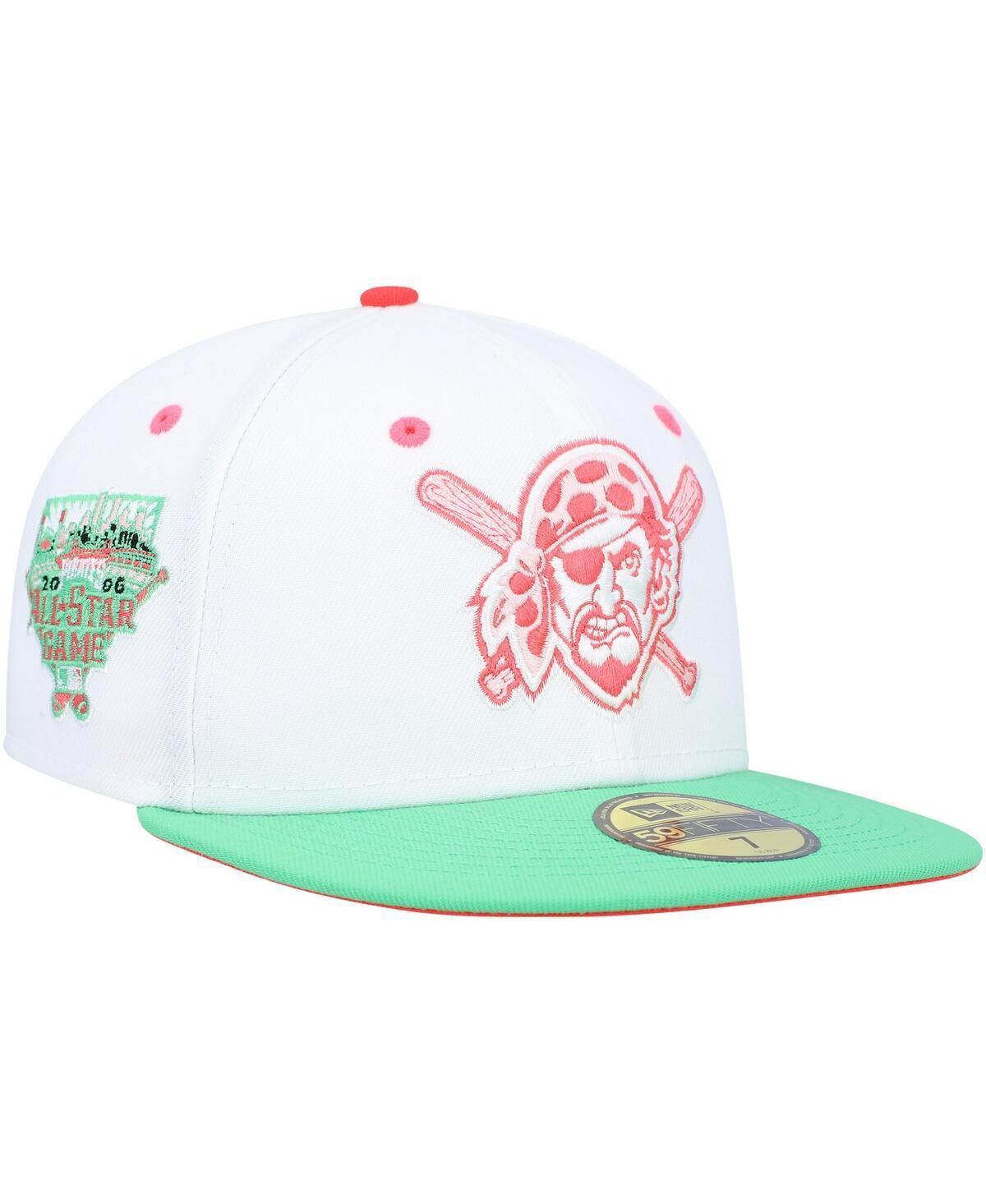 Men's New Era White/Green Pittsburgh Pirates  Watermelon Lolli 59FIFTY Fitted Hat, Size: 7 1/4 Product Image