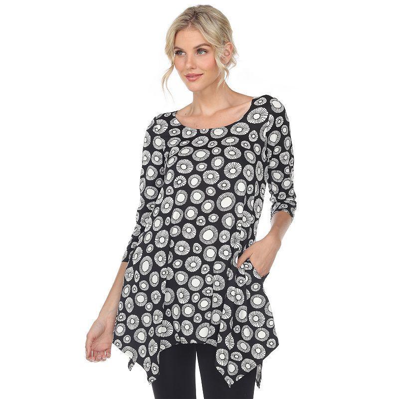 Womens Printed Geometric Circle Tunic Top Product Image
