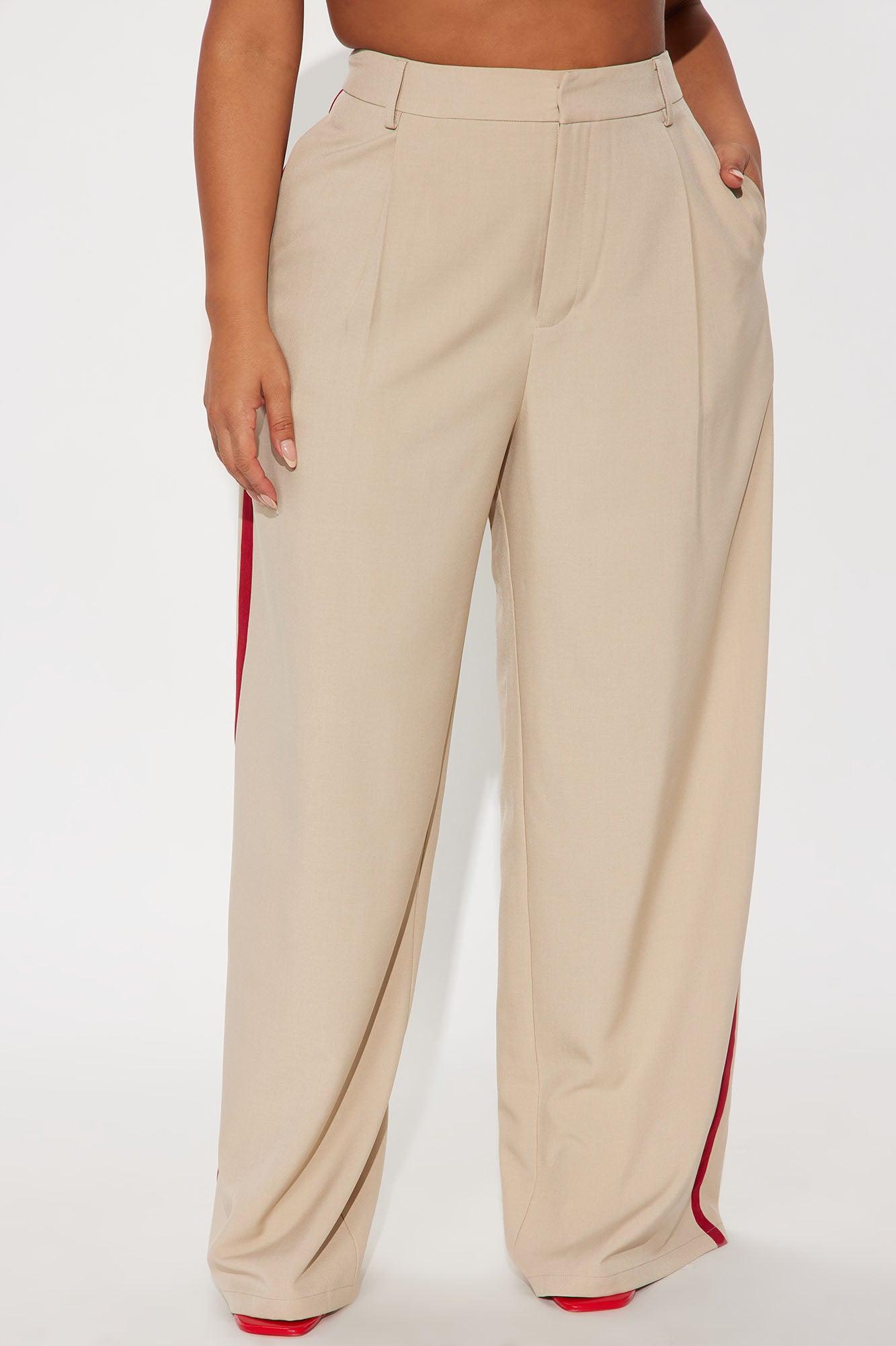 Dylan Wide Leg Trouser Pants - Taupe/combo Product Image