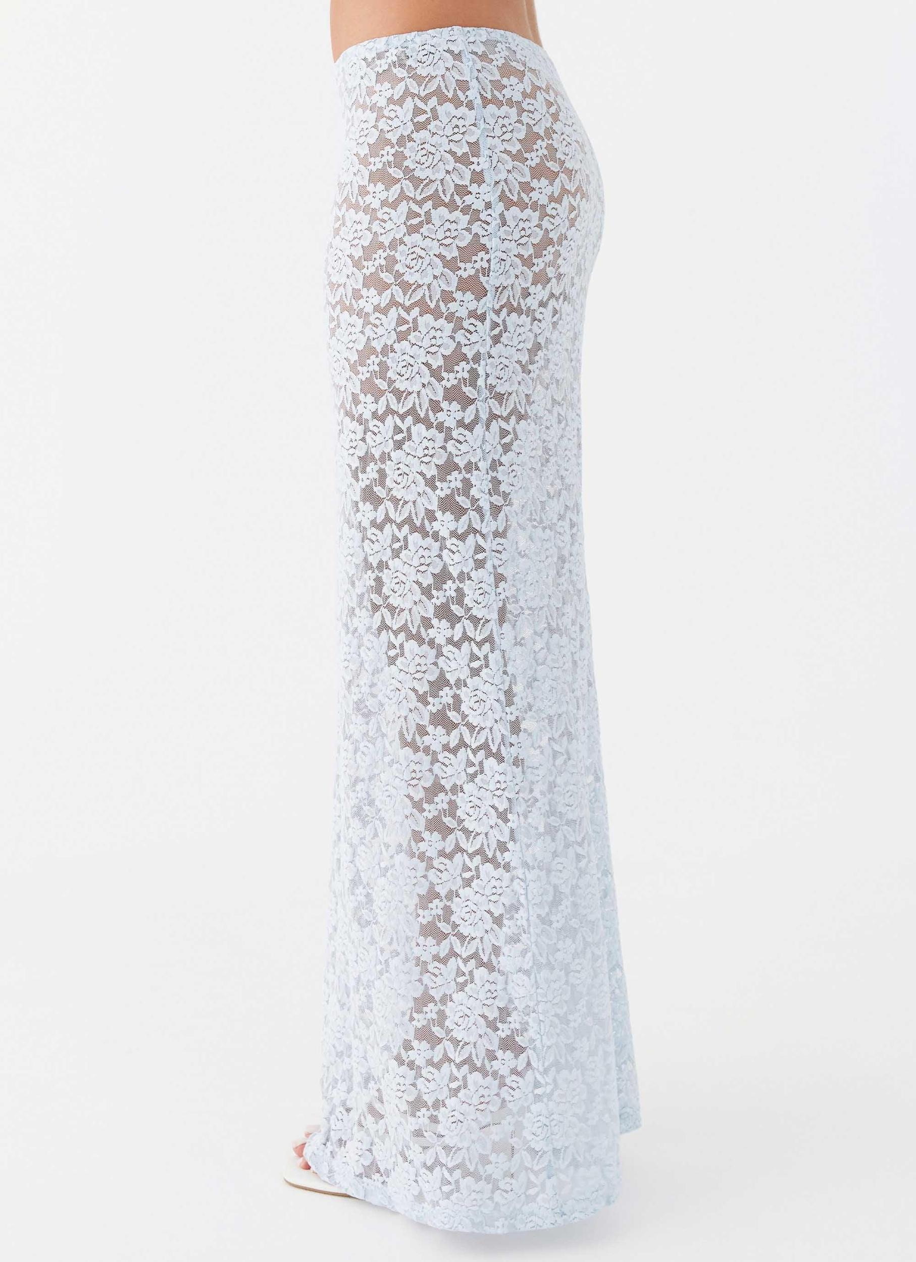 Zephyra Lace Maxi Skirt - Blue Cloud Product Image