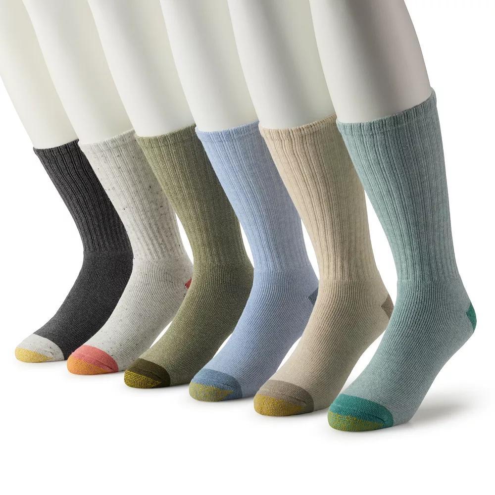 Mens GOLDTOE 6-Pack Harrington Crew Socks Product Image