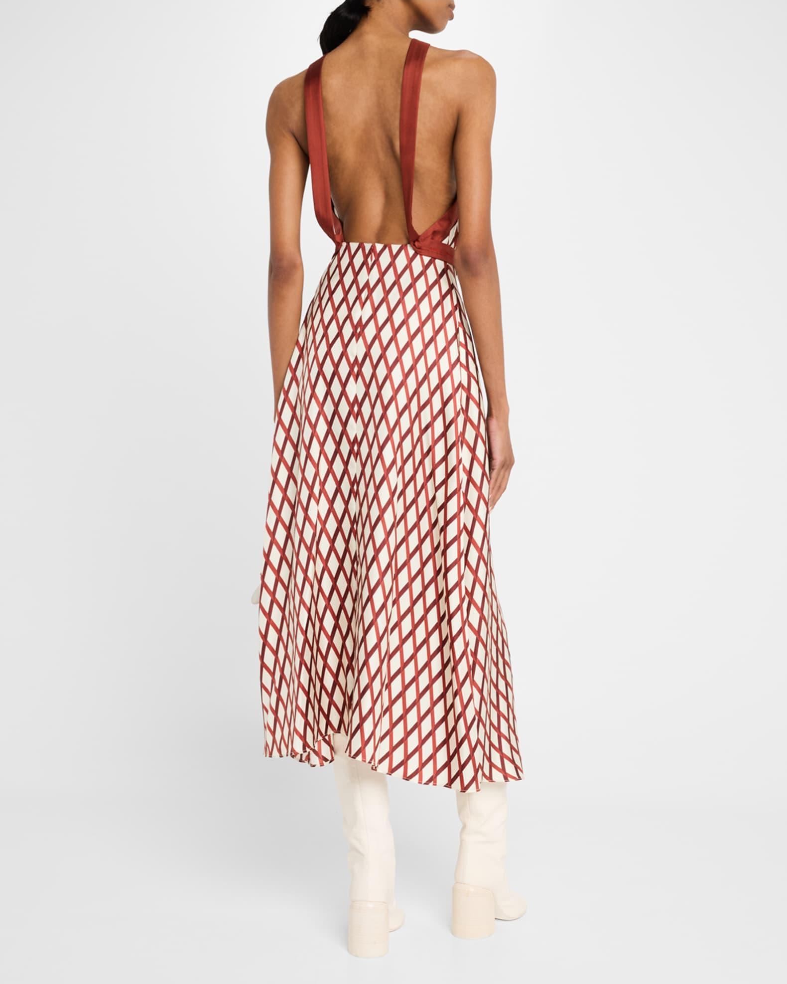 Sunita Diamond Print Backless Silk Twill Dress Product Image