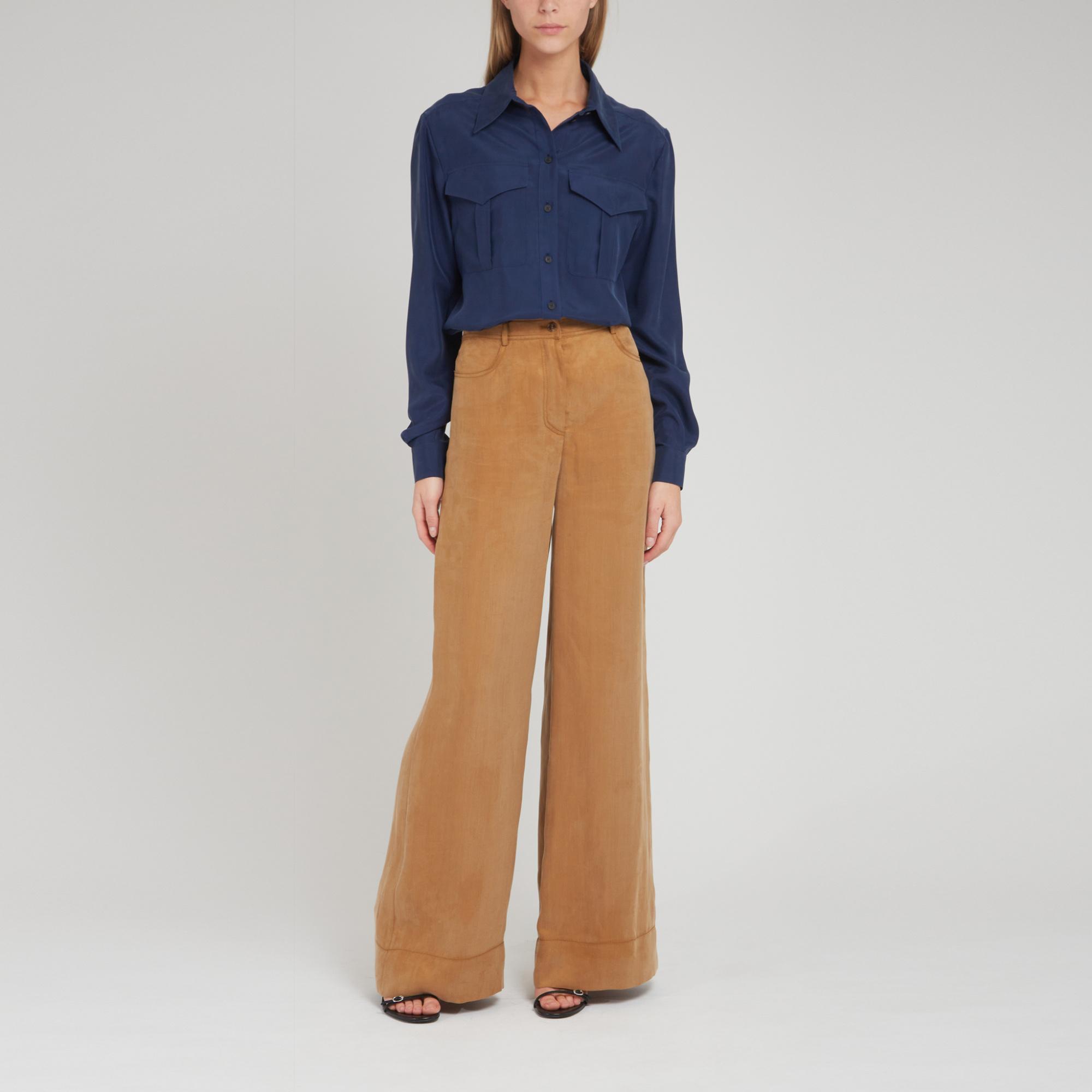 ALBERTA FERRETTI High-low Hem Poplin Shirt In Blue Product Image